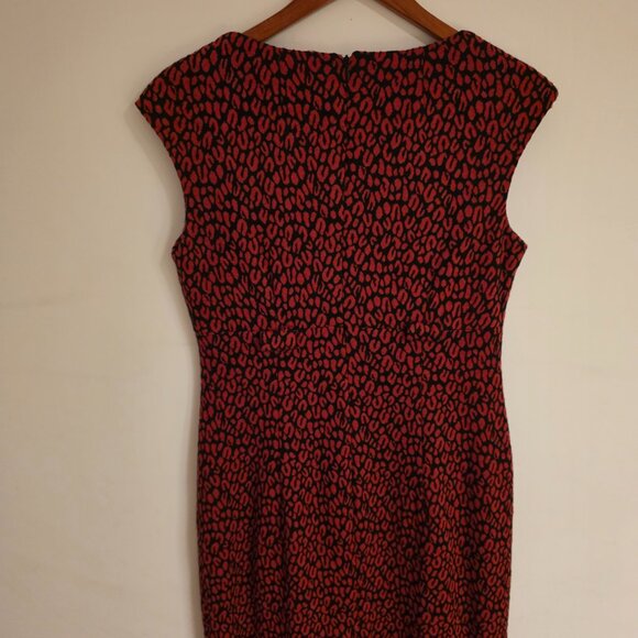 Calvin Klein Women’s Red & Black Animal Print Sheath Dress - Picture 3 of 4